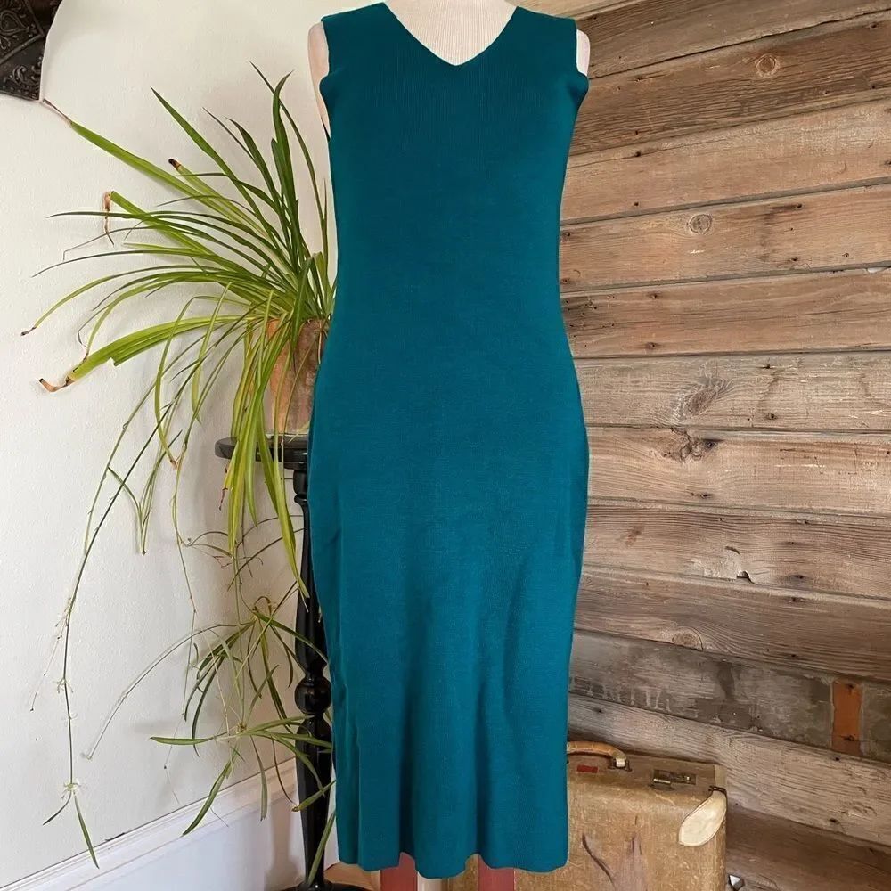 Saint Tropez West Green Maxi Dress Size M EUC